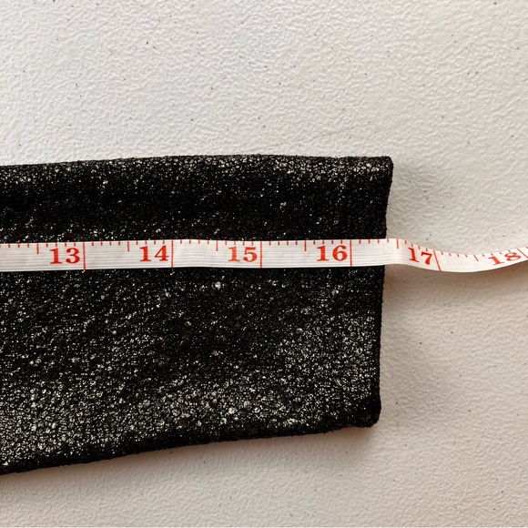 Metallic Black Gold Shimmer Maxi Dress Long Sleeve Large Formal - Picture 5 of 9